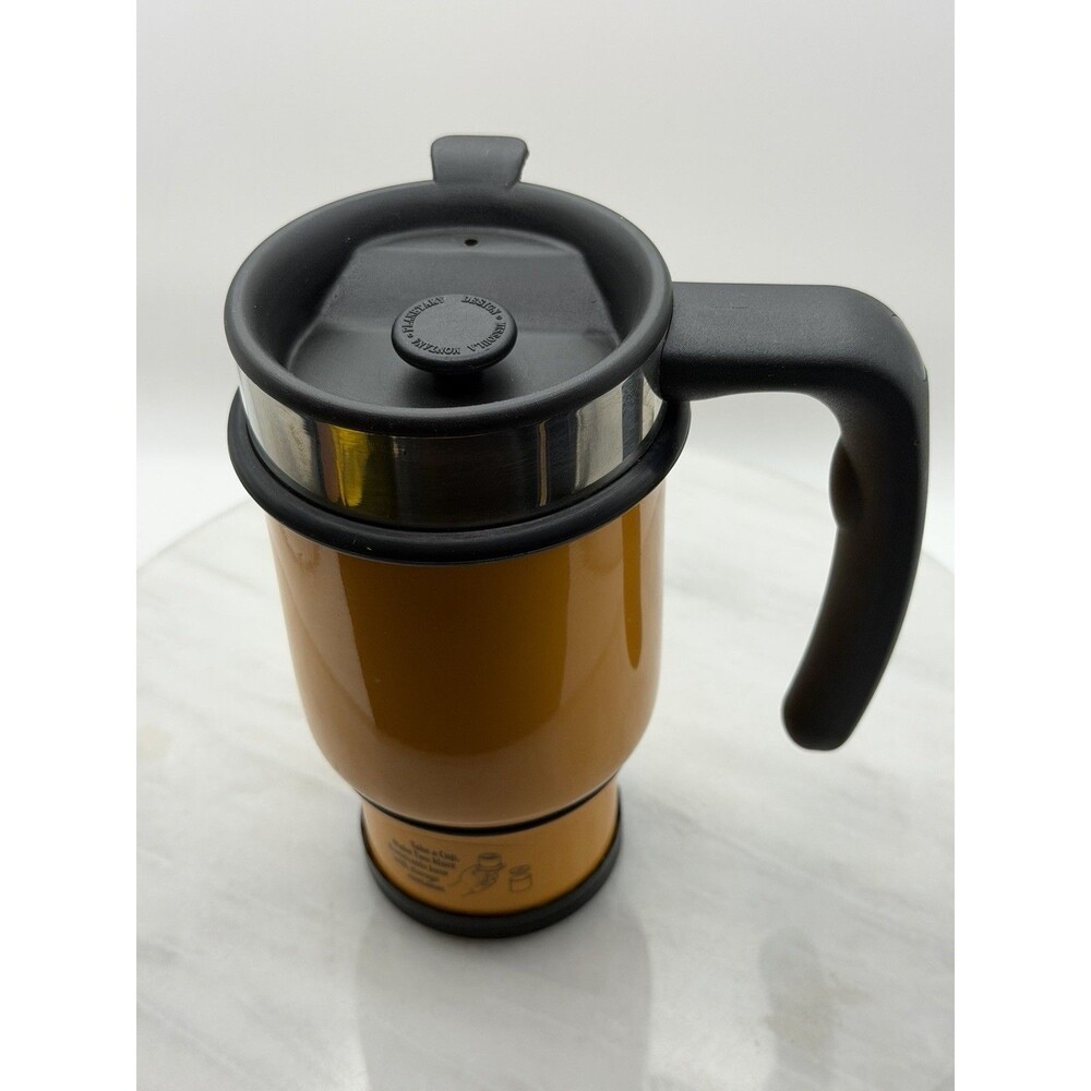 Planetary Design French Press Travel Mug 18/8 Stainless Steel Amber 10 oz USA